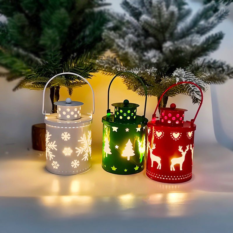 Christmas Candle Lights LED Small Lanterns Wind Lights Electronic Candles Nordic Style Creative Holiday Decoration Decorations - silverfoxgoods